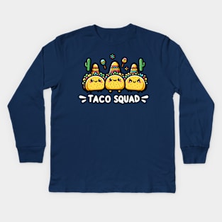 Taco Squad Fiesta - Taco Addict - Taco Lover Kids Long Sleeve T-Shirt